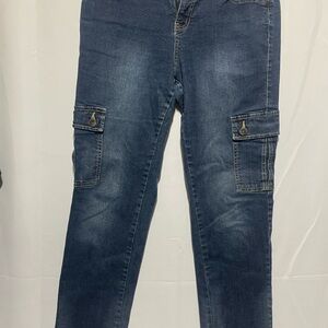 Christina Denim with Red Tag Accent cargo pants 8